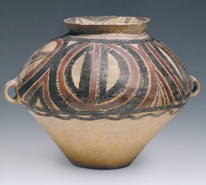 Painted Pottery Jar with Two Handles